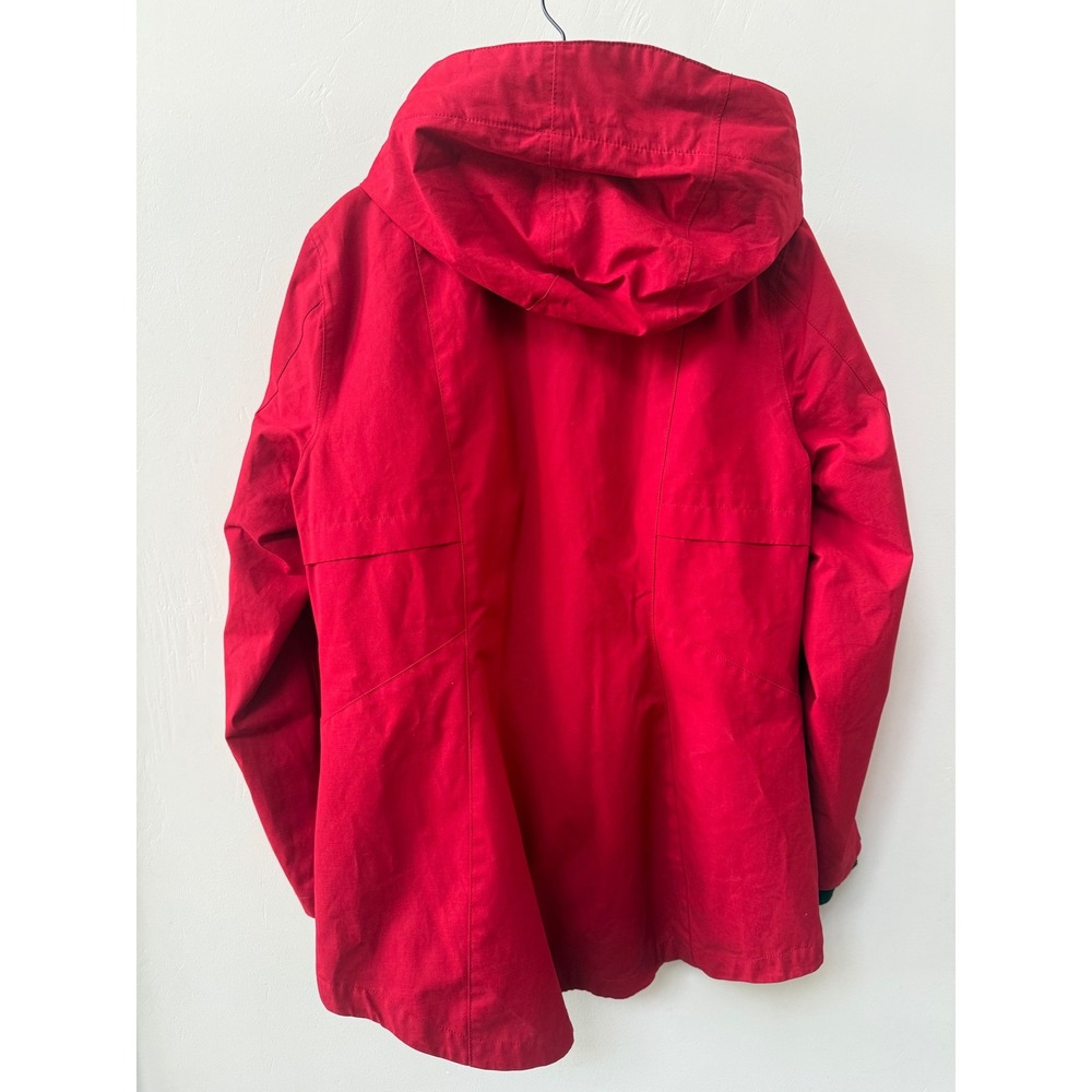 NWOT Pendleton Hooded Water Resistant Rain Coat Womens M Red Plaid Liner - Picture 2 of 10